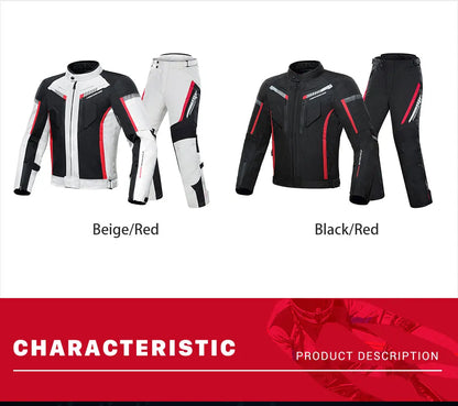 Men's Motorcycle Jacket Anti-fall Wear-resistant Motorbike Jacket With 5pcs Protector Motocross Racing Clothing Protection