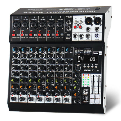 FULUODE X1-seriens ljudmixer med Bluetooth och 99 DSP-effekter