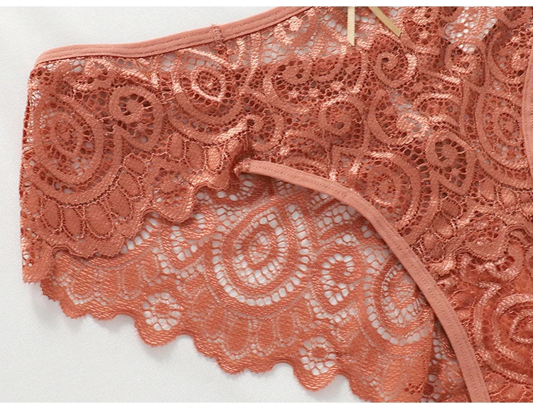 Meet'r Women Sexy Lace Panties Low-Rise Temptation Lingerie Female G String Transparent Underwear Hollow Out Briefs Intimates