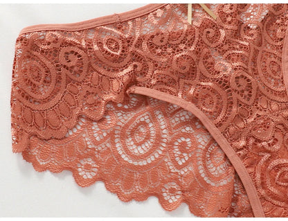 Meet'r Women Sexy Lace Panties Low-Rise Temptation Lingerie Female G String Transparent Underwear Hollow Out Briefs Intimates