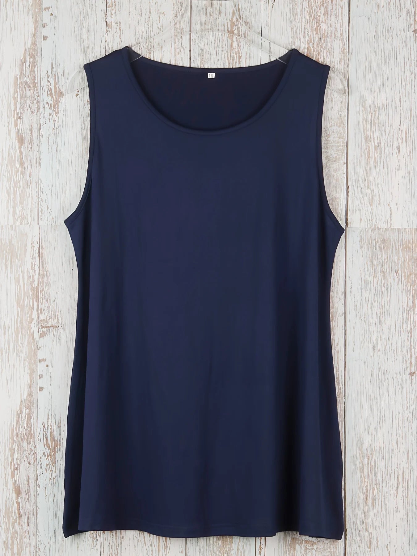 Plus Size Simple Solid Tank Top Casual Crew Neck Sleeveless Tank Top For Summer Women's Plus Size Clothing