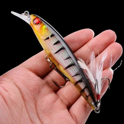 3/5/8PCS Fishing Lures Kit Minnow Popper Baits with Hooks Saltwater Freshwater Trout Bass Salmon Swimbait Fishing Accessories
