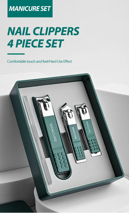 Nagelklippare Set 4 delar – Högkvalitativt Kolstål Unisex Pedikyr Portabelt, 3 Stilar