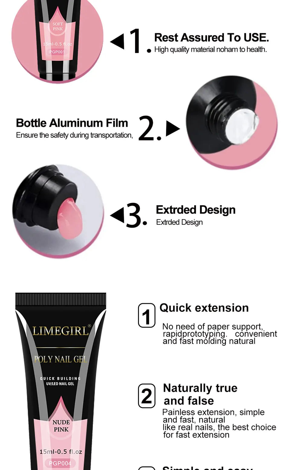 Limegirl Semi-Permanent  8ml Nail Gel Polish Kit With USB UV Lamp Soak Off Base&Top Coat Varnish Manicure Set  for Nails Salons