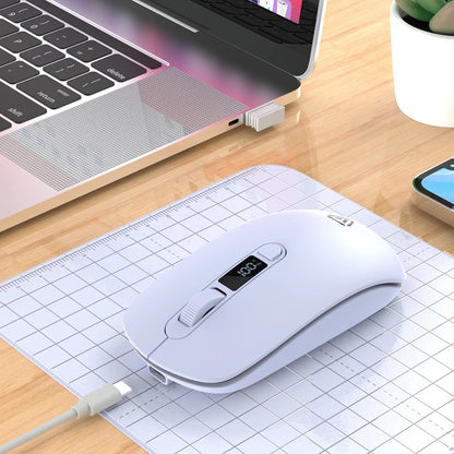 Trådlös Mus Bluetooth + 2,4G S201B – Smart Batteri-display Tyst Klick 3200 DPI USB-C Laddning Laptop PC 2026