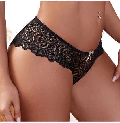 Meet'r Women Sexy Lace Panties Low-Rise Temptation Lingerie Female G String Transparent Underwear Hollow Out Briefs Intimates