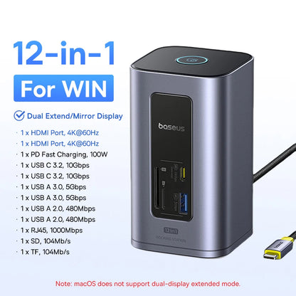Baseus Spacemate RD1 Pro USB-C-docka – 11/12/15-i-1