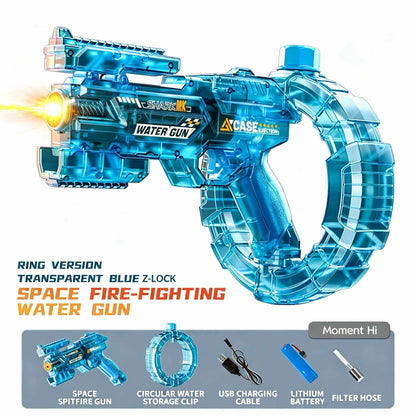 Elektrisk vattenpistol med automatisk funktion, rekyl och lampor