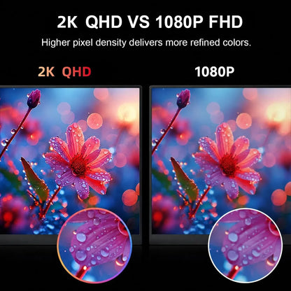 13.3 Inch 2K QHD Portable Monitor, 400 Nits, 100% SRGB, 16:10 Aspect Ratio, Built-in Speakers, VESA Mountable, Integrated Hidden