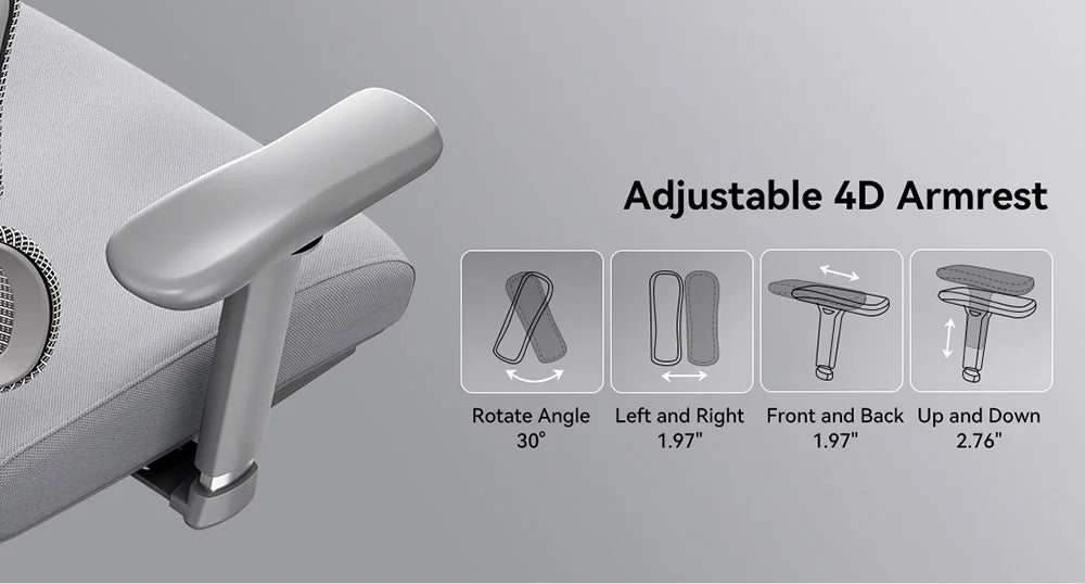 NEWTRAL NT002 Ergonomic Chair with Desktop,Adaptive Lower Back ,Footrest 4 Recline Angle Adjustable Backrest Armrest Headrest