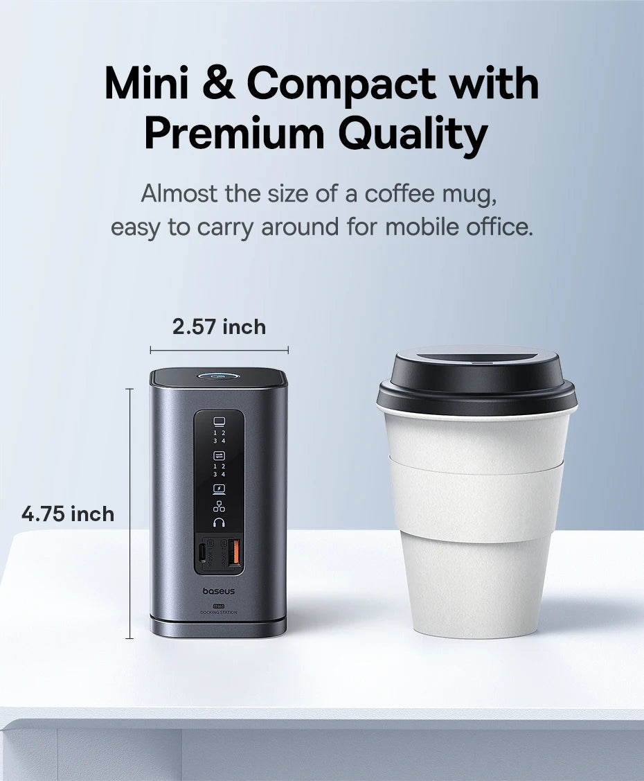 Baseus 11/12-i-1 USB-C-docka med flera skärmutgångar och PD