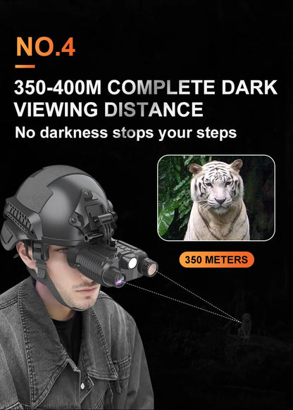 New 4K UHD Helmet Mounted Night Vision Binoculars 36MP Head Mounted Tactical 400M Hunting Infrared Digital NVG Goggles NV8161