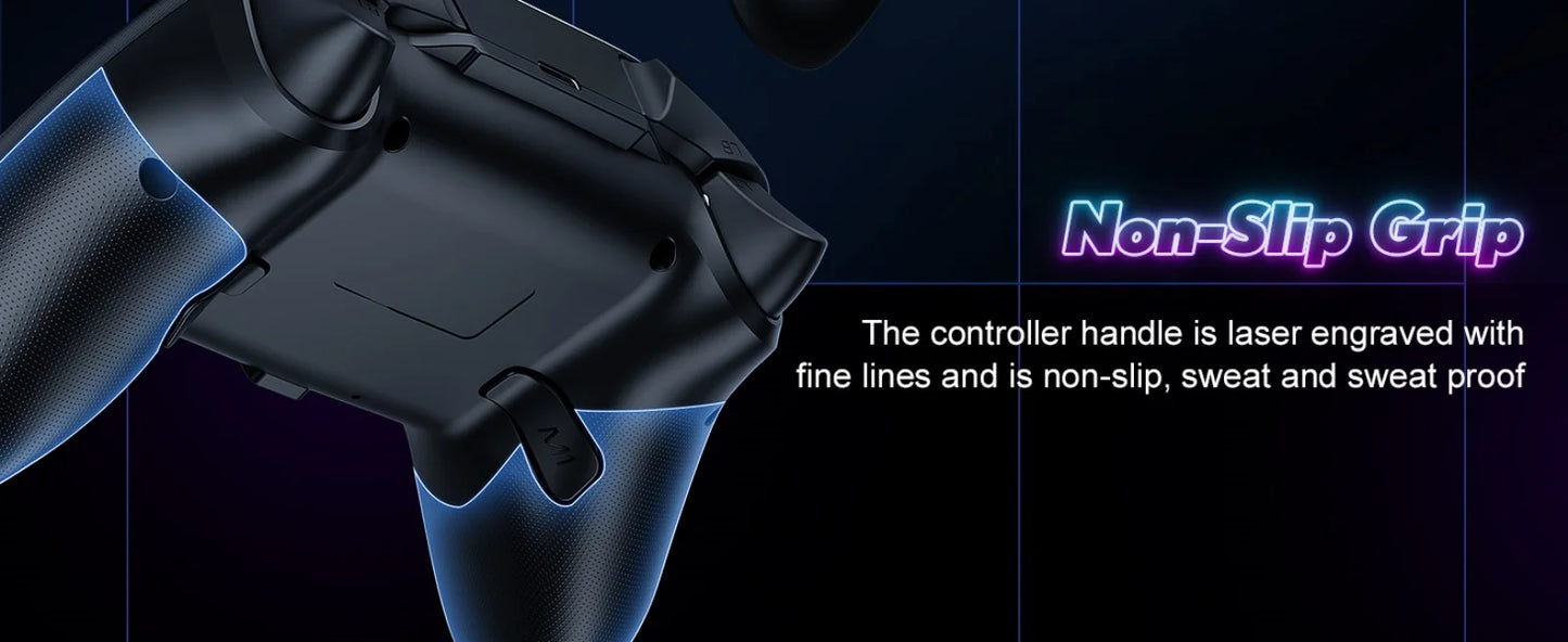 Controller for Switch Lite/OLED/PC Game Joystick Wireless BT Gamepad W/RGB Hall Effect Turbo Macro 6-Axis Gyro Vibration Motors