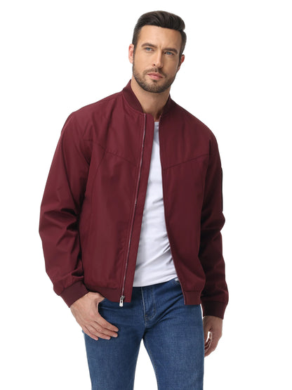 Men's Lightweight Windbreaker Jacket Causal Fashion Stylish BaseBall Coat with Side Inner Pocket for Work Golf Fishing