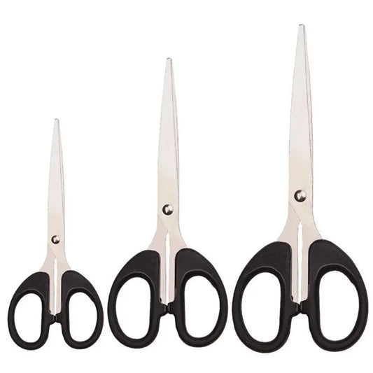 Rostfria Saxar 2/3-pack – S 12cm M 14cm L 16cm Halkfritt Grepp Skarp Pappersklippning Kontor Hantverk Barn 2026