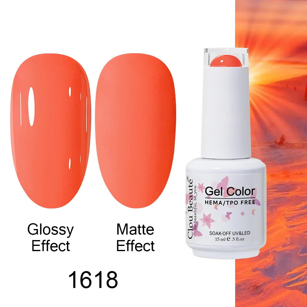 Clou Beaute Gel Nail Polish Neon Brown Royal Blue Red Green Pastal Nude Nail Art Varnishes Gel Lacquer Top Coat UV Gel Nail