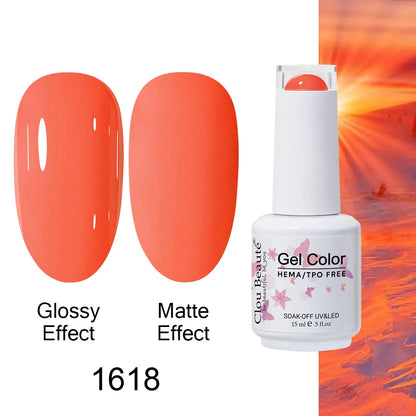 Clou Beaute Gel Nail Polish Neon Brown Royal Blue Red Green Pastal Nude Nail Art Varnishes Gel Lacquer Top Coat UV Gel Nail