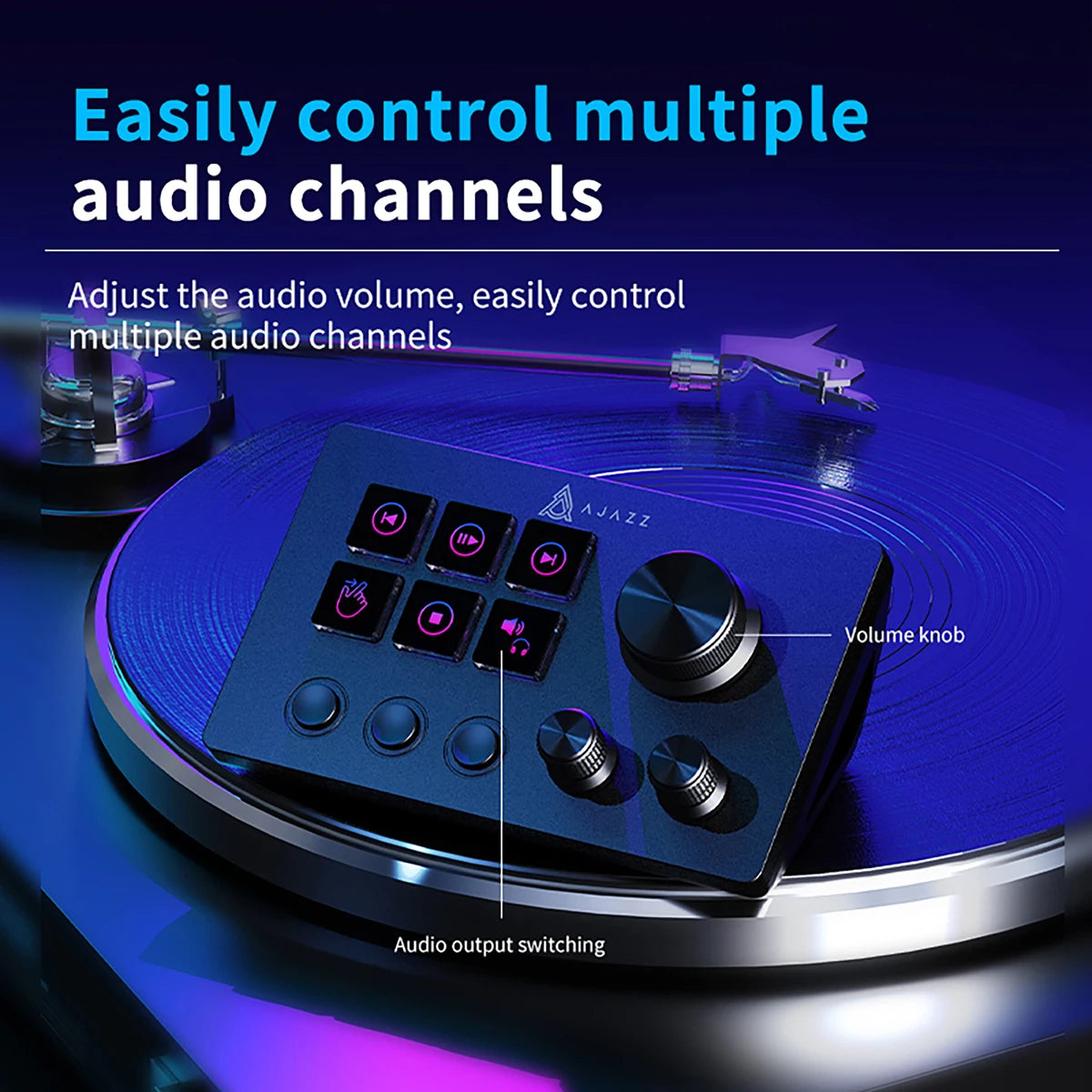 AJAZZ AKP03 Desktop Control Panel, Programmable Keypad for Stock Trading Live Streaming Audio Mixing, Shortcut Controller
