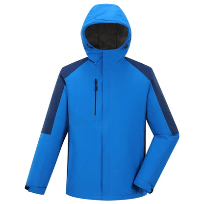 Vinterjakka med Huva och Eget Tryck eller Brodyr – Fleecefodrad Dragkedja Smart Casual M–4XL (Asian)
