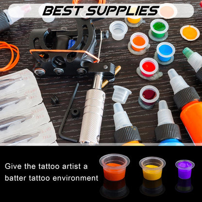 1000/100pcs Disposable Tattoo Ink Cups S/M/L Plastic Clear Holder Container Cap for Tattoo Pigment Permanent Makeup Accessories