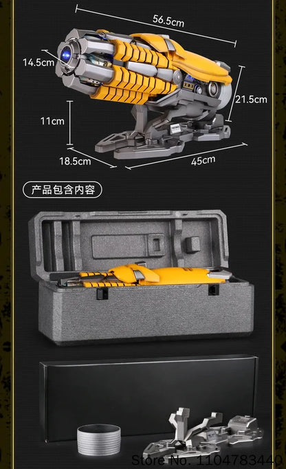 Bärbar Bumblebee hjälmleksak med armkanon och rollspelsdesign