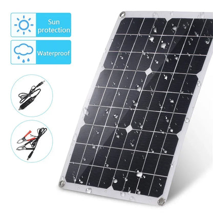 Komplett Solkraftsystem 4000W/6000W – 20W Monokristallin Solpanel + Modifierad Sinusvåg Inverter 110V/220V + 30A PWM-regulator 12V/24V