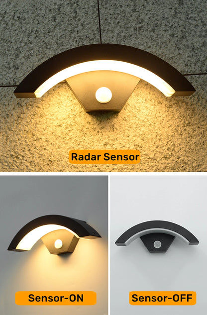 Khelsse Utomhusvägglampa LED IP65 – PIR Rörelsesensor 12/24/30/36W 150lm/W Varmvit Neutralvit Kallvit Aluminium 2år Garanti