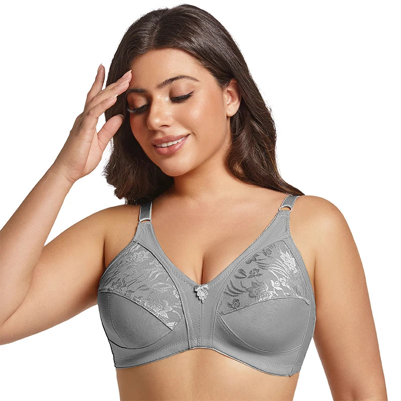 Plus Size Lace Bras For Women Sexy Brassiere Thin Wireless Lingerire Comfortable Underwear