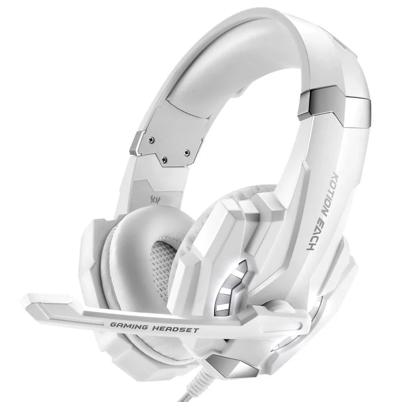 XIKCУ G9000 Gaming Headset Over-Ear – 3,5mm + USB LED-belysning Mikrofon Djupt Bas Stereo PS5 PS4 Xbox PC Laptop Röd Blå Vit