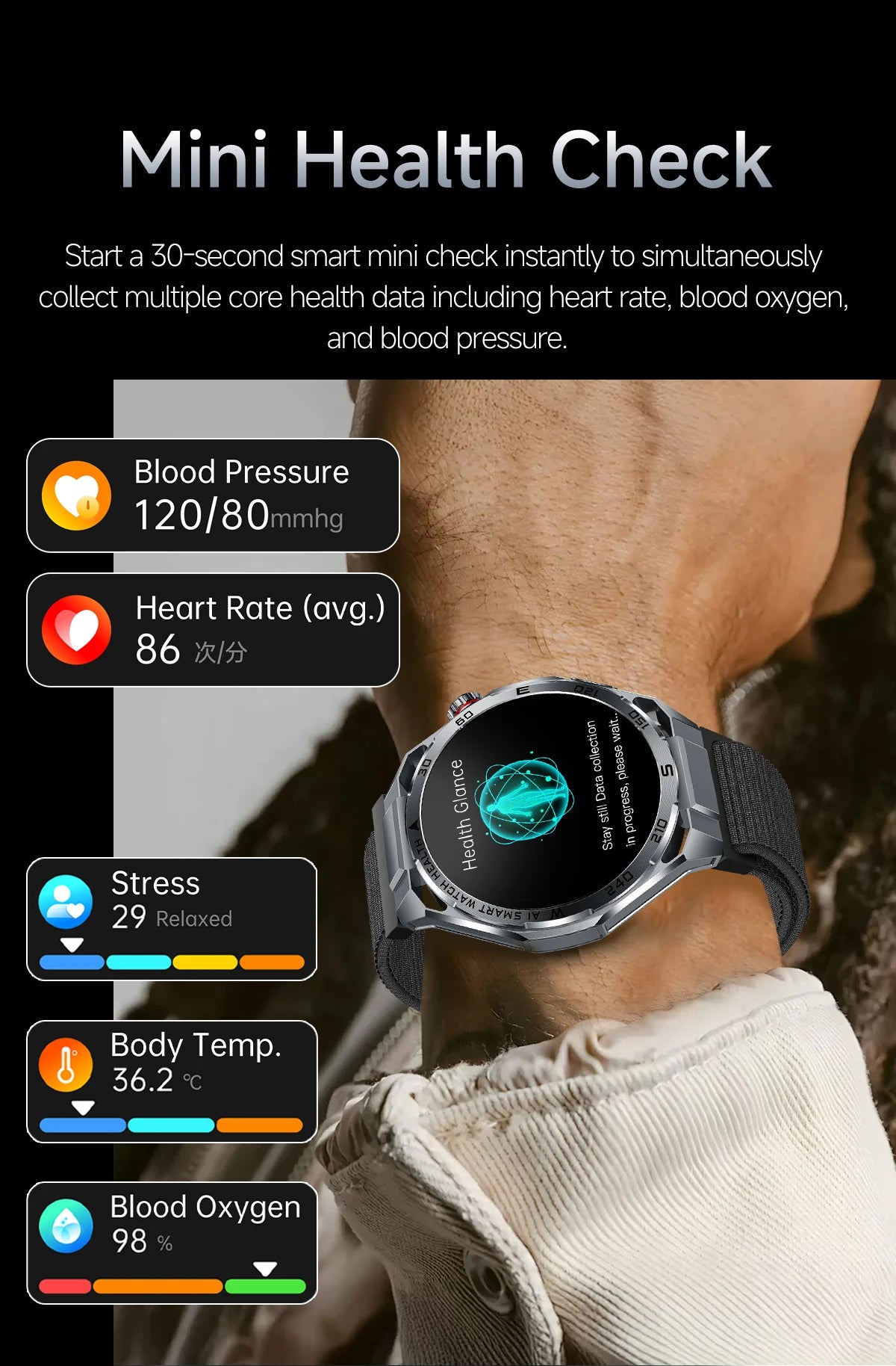 2026 New AI Health Care Accurate Detection ECG Smart Watch Blood Pressure lipids Uric Acid Analysis Bluetooth Call Smart Watches