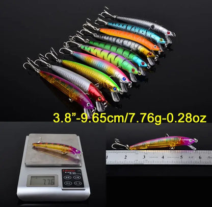 20PCS Suspending Jerkbait Minnow Lures – Slow Sinking Hard Bait with Treble Hooks for Bass Musky Zander Freshwater Saltwater