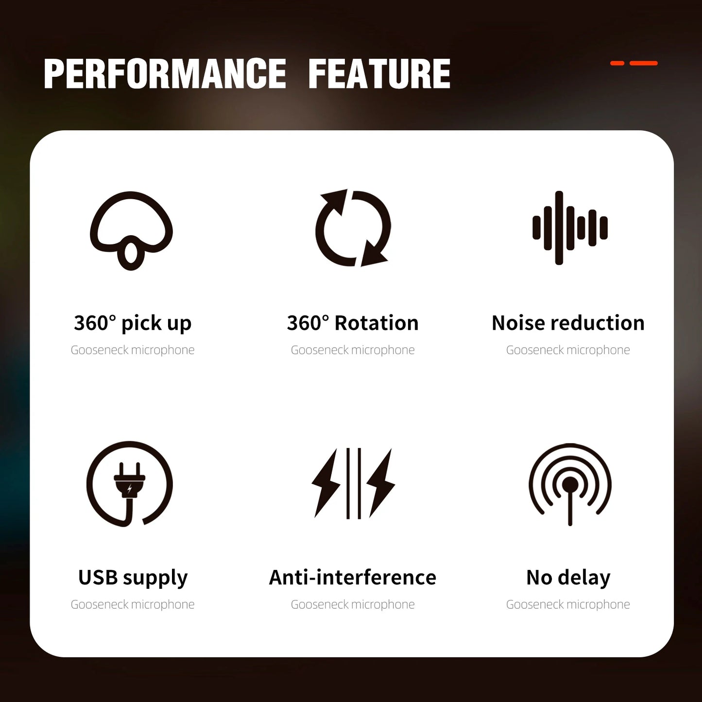 GSN10 Professional Desktop Gooseneck Microphone, Audio Microphone with XLR 5V Power Supply for Live Conference Recording, Gaming