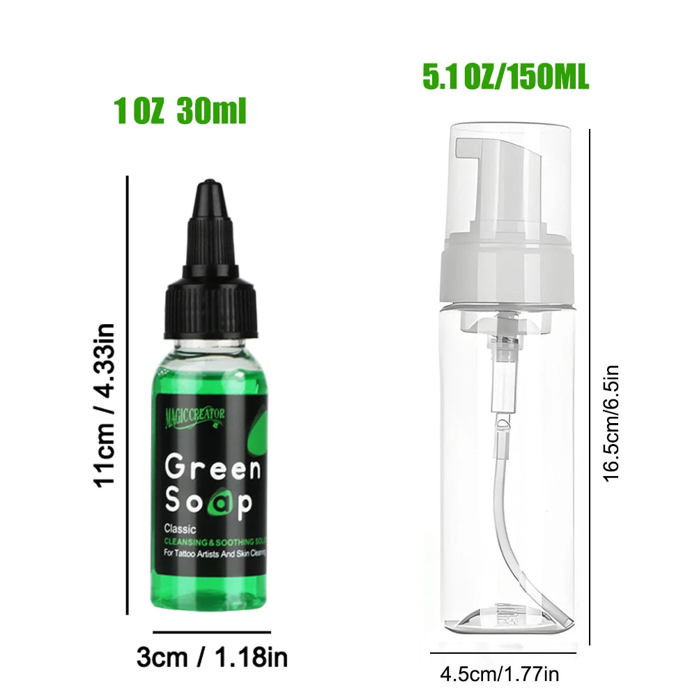 30/250/500ML Tattoo Green Soap High Concentration Original Liquid Cleaning Liquid Foam Rich Tattoo Cleaning Products