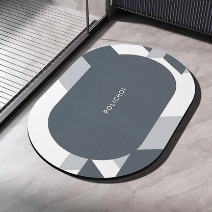 VIKAMA Premium Diatomaceous Earth Bathroom Mat - Absorbent Quick-Dry Anti-Slip Foot Rug for Shower Area Home Decor