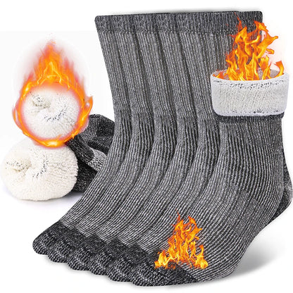 3-pack Merino Ullstrumpor Unisex – Tjocka, Varma Vinterstrumpor för Vandring, Arbete & Sport