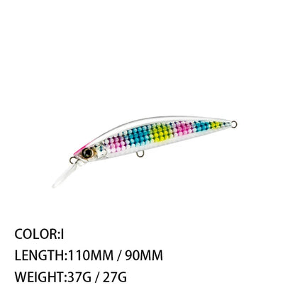 Freshwater Bait Mino 90MM110MM Ultra-long Cast Utra-long Bait Sinking Weight 27g37g Perch Bait Trolling Bait Fishing Tackle