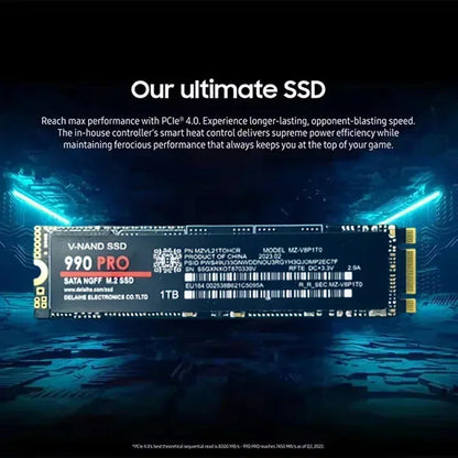 Original 980Pro 990Pro M.2 NVMe SSD 1TB PCIe 4.0 7400MB/s High Performance Internal Solid State Drive for Laptop Desktop PC