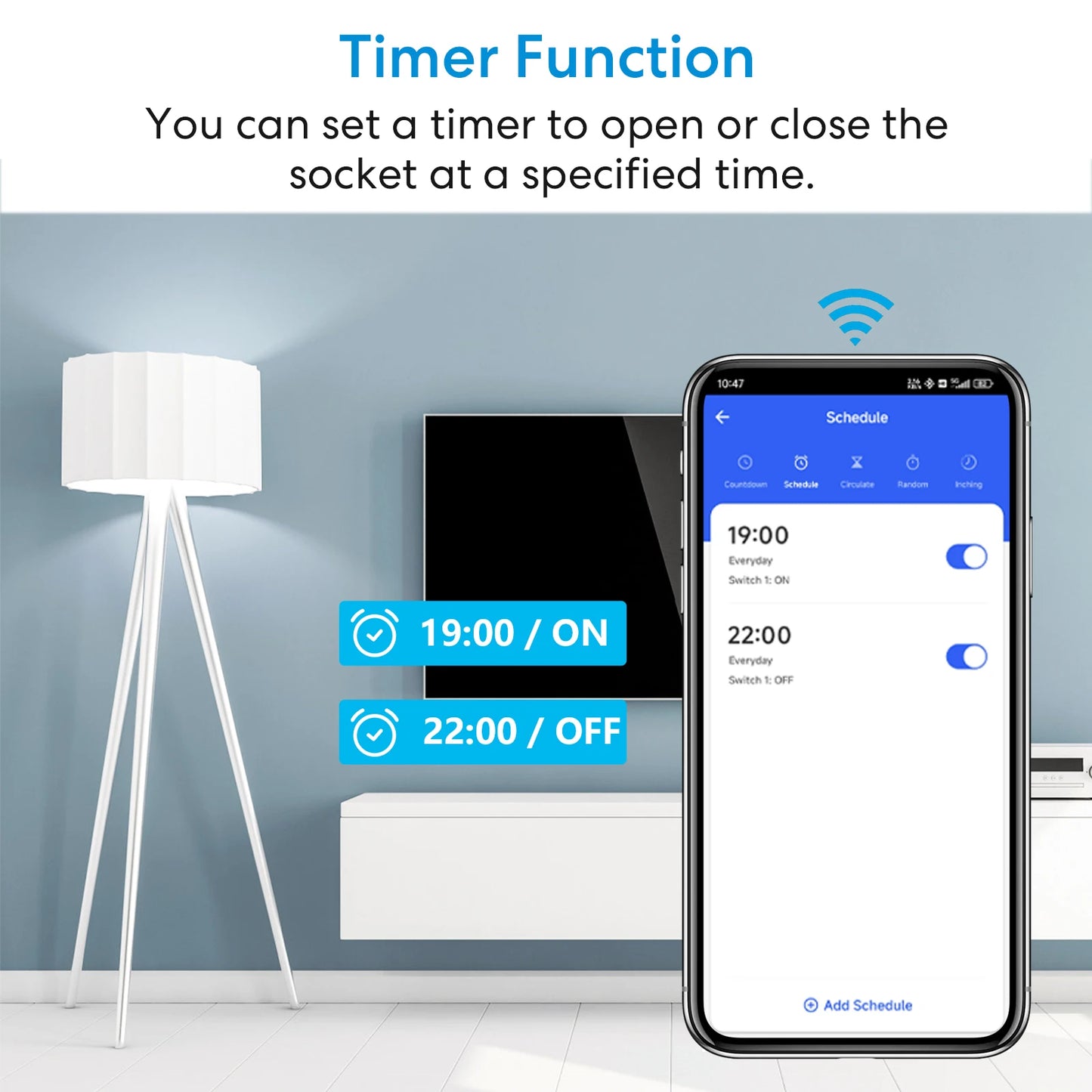 RiooCubee WiFi Lamphållare E26/E27 – Tuya & Smart Life, Timer, Röststyrning, Google Home & Alexa