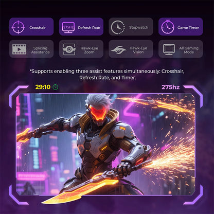 TITAN ARMY KF271S PLUS 27inch 240Hz Gaming Monitor - QHD Fast IPS, 2560x1440, HDR400, Height-Adjustable Stand, Dual RGB Edge Lights, DP/HDMI, Competitive Esports & Pro Gaming