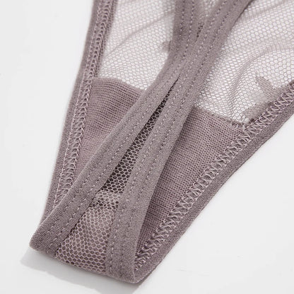 2PCS/Set Mesh G-String Women's Panties Transparent Underwear Women Seamless Thong Female Underpants Intimates Lingerie S-XL