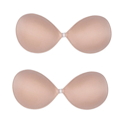 1/2Pcs Sexy Women Invisible Push Up Bras Reusable Adhesive Self-Adhesive Silicone Front Closure Sticky Bra Black Skin Strapless