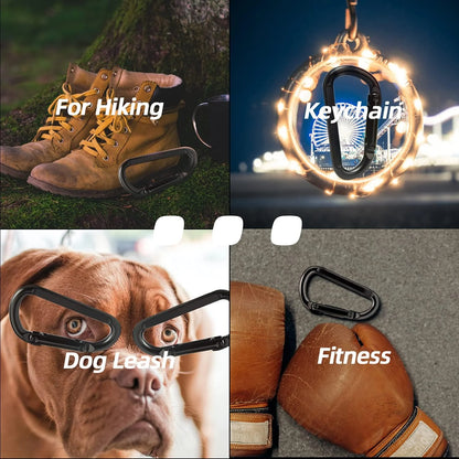 Aluminum Alloy Carabiner D Ring Outdoor Clip Hook 2.3" Spring Snap Clip for Camping Hiking Backpack Keychain Dog Leash DIY Gear