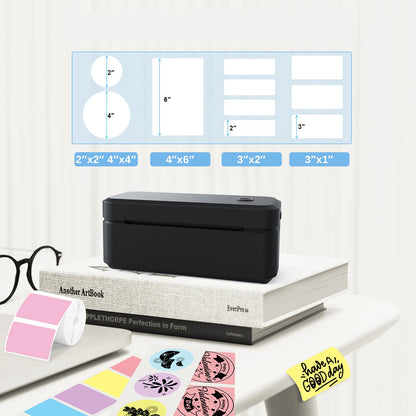 Marklife X4 Termisk Etikettskrivare – 4x6" Fraktetiketter Bluetooth Automatisk Igenkänning 110mm Vit Svart EU US UK 2026