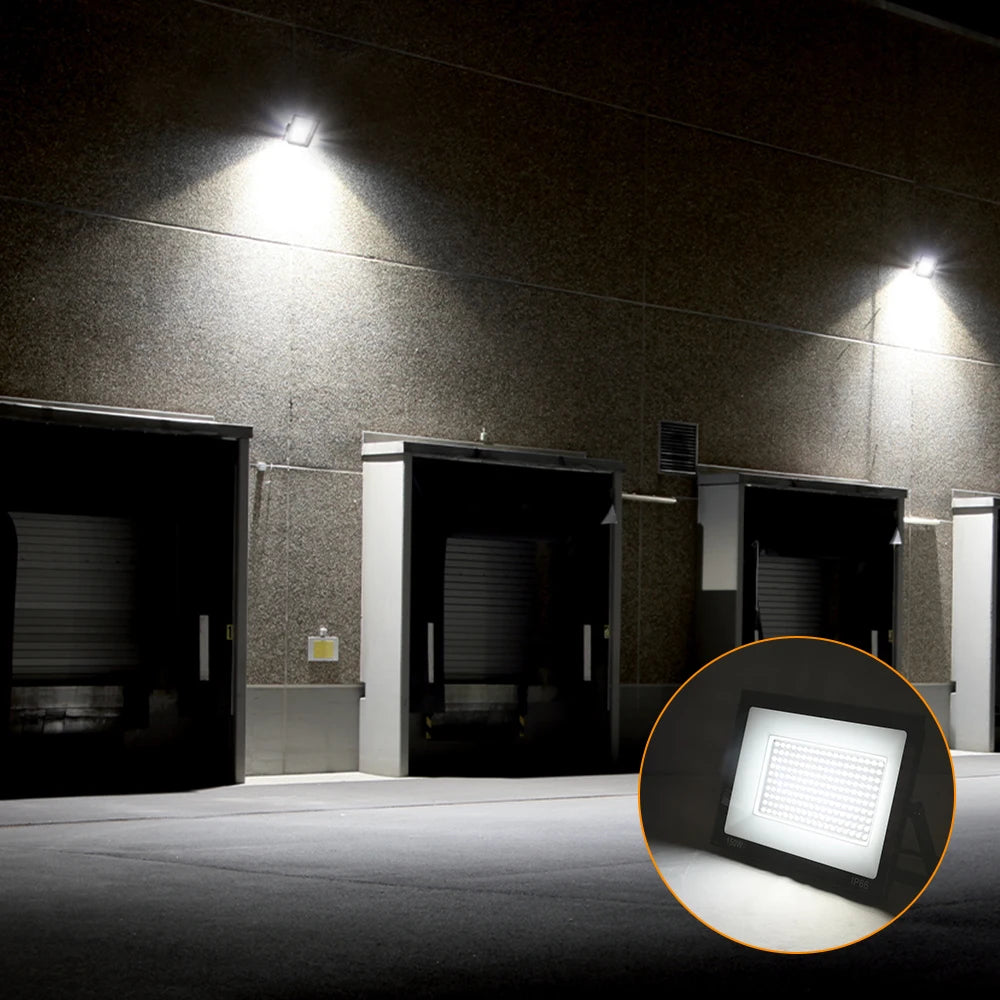 LED Strålkastare Utomhus – 100W / 150W / 200W, Varmvit/Kallvit, Vattentålig, Trädgård & Garage