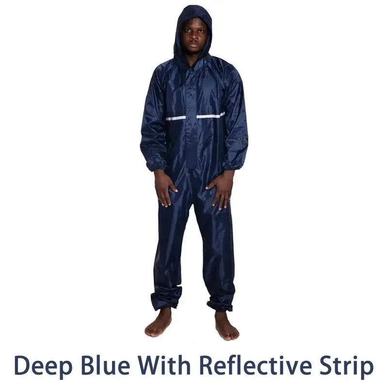 Waterproof One-Piece Overalls With Hood Oil-Resistant Work Safety Clothing Coverall For Sparying Painting Factory Clothes