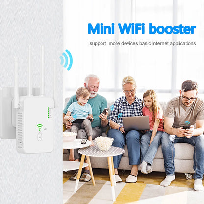 1200Mbps Wireless WiFi Repeater 5Ghz  Router WiFi Extender Amplifier 2.4G/5GHz Wi-Fi Signal Booster Long Range Network Receiver