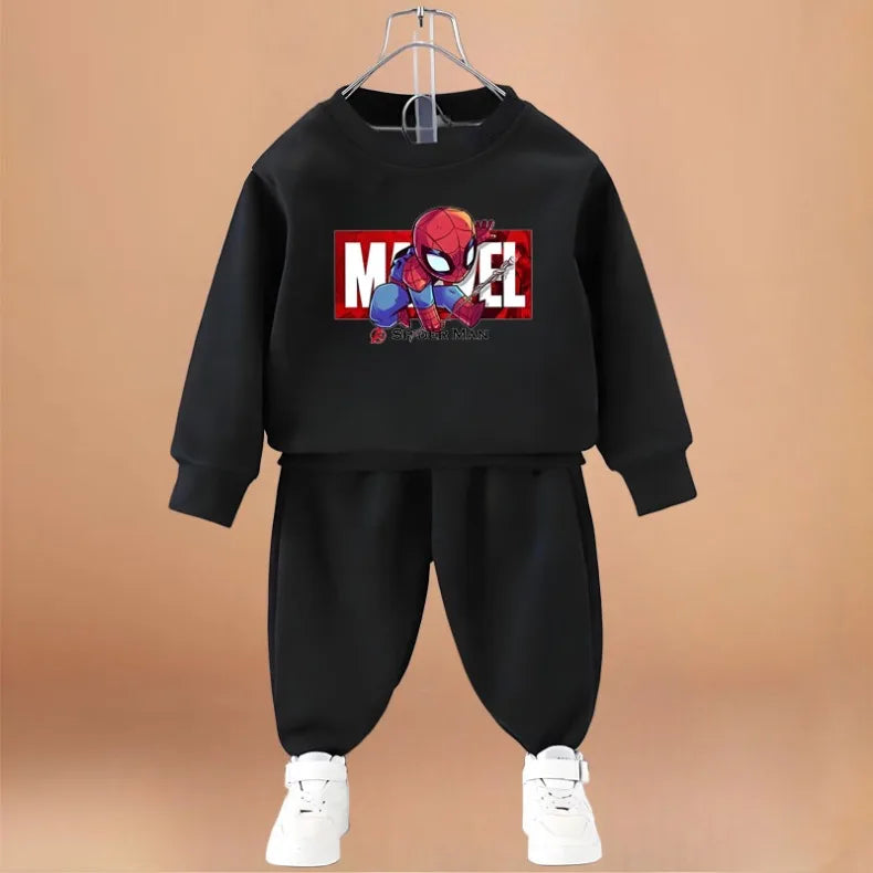 2026 Spring Autumn Boys Sweatshirt Sets Kids Cute Cartoon Printed Hoodies and Pants 2pcs Sets Children's Long Sleeved Clothes