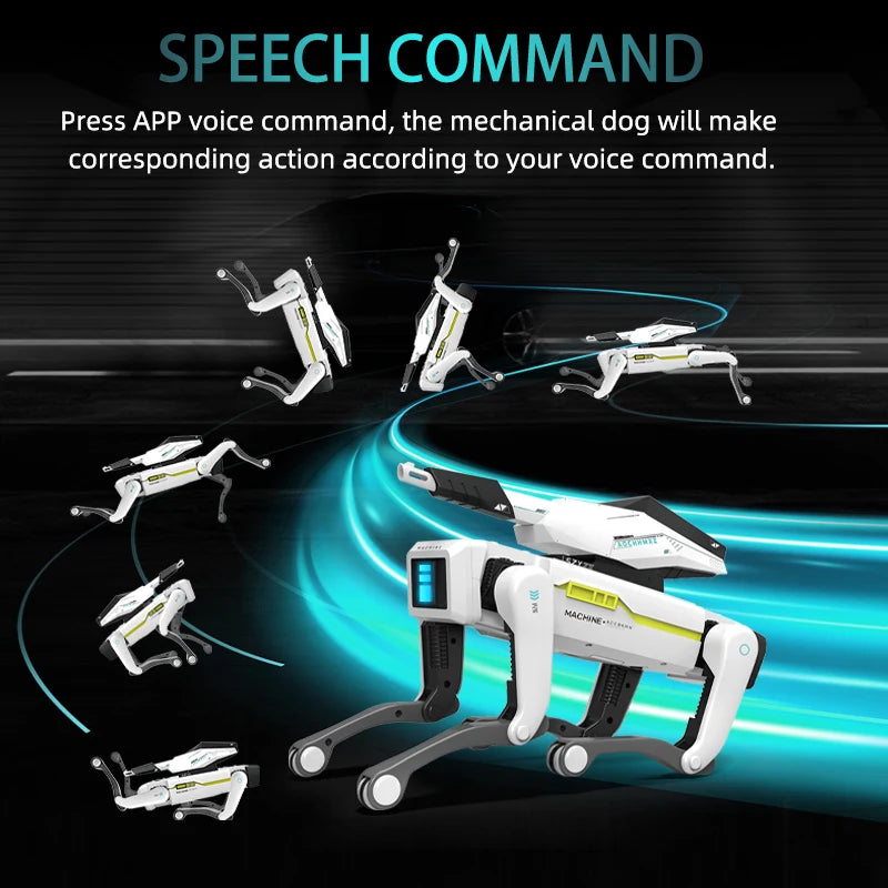 Teeggi Electric RC Intelligent Robot Dog Multifunction RC Mechanical Dog with turret Educational Toy Bionic Smart Robot Toy Gift
