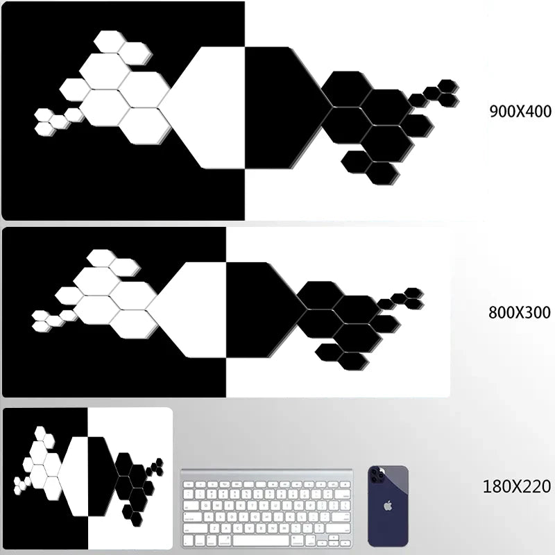 900x400 Geometric Art Large Gaming Mouse Pad Gamer Big Mouse Mat Computer Gaming Locking Edge MousePad Keyboard Desk Mice Pads