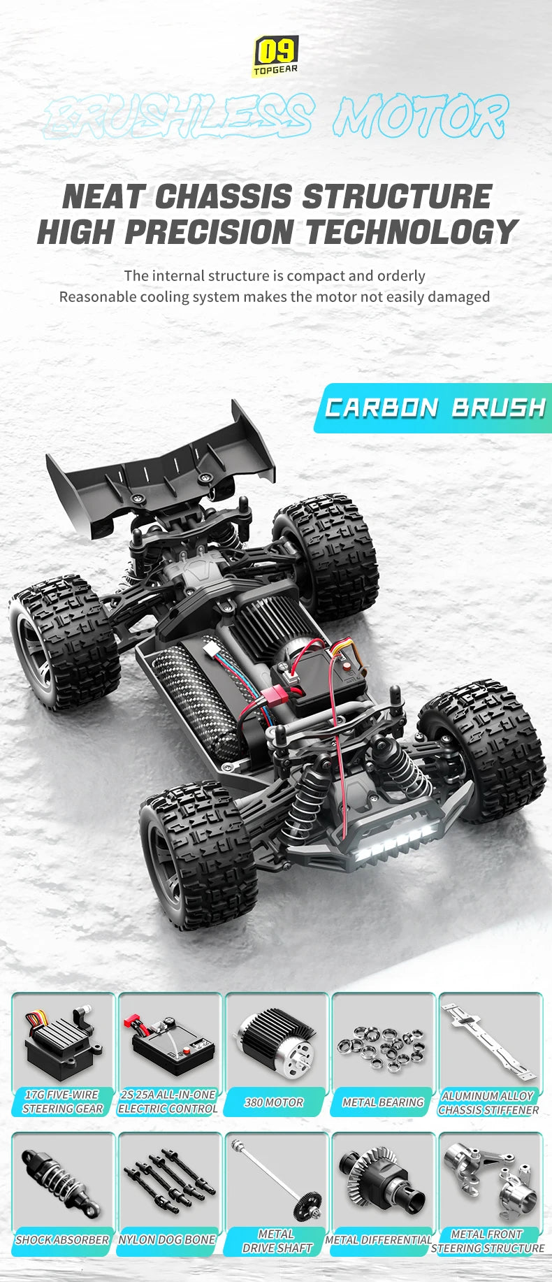 Teeggi 1:16 RC-bil 4WD 7.4V